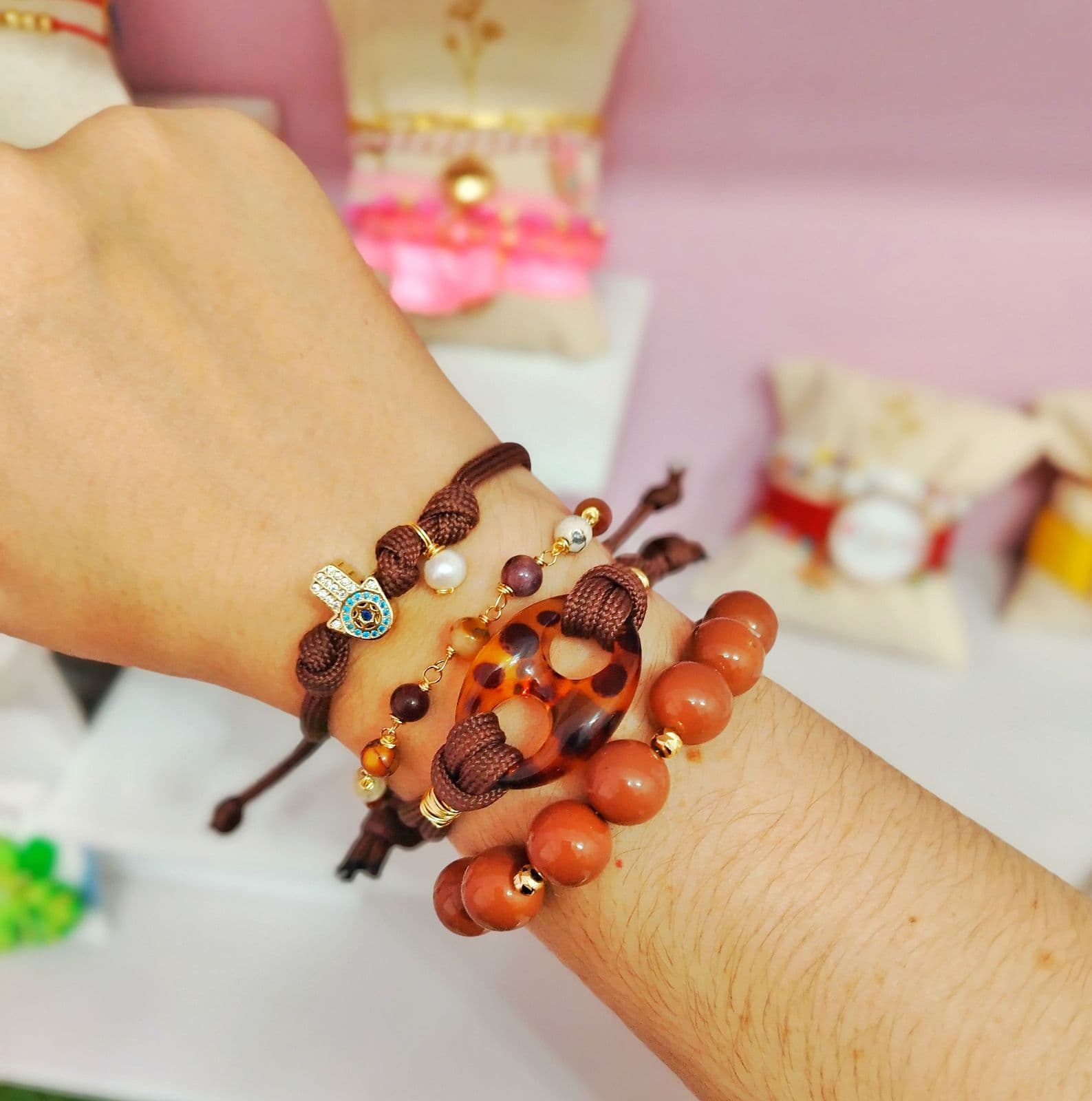 Set De Pulseras Gucci Marrón